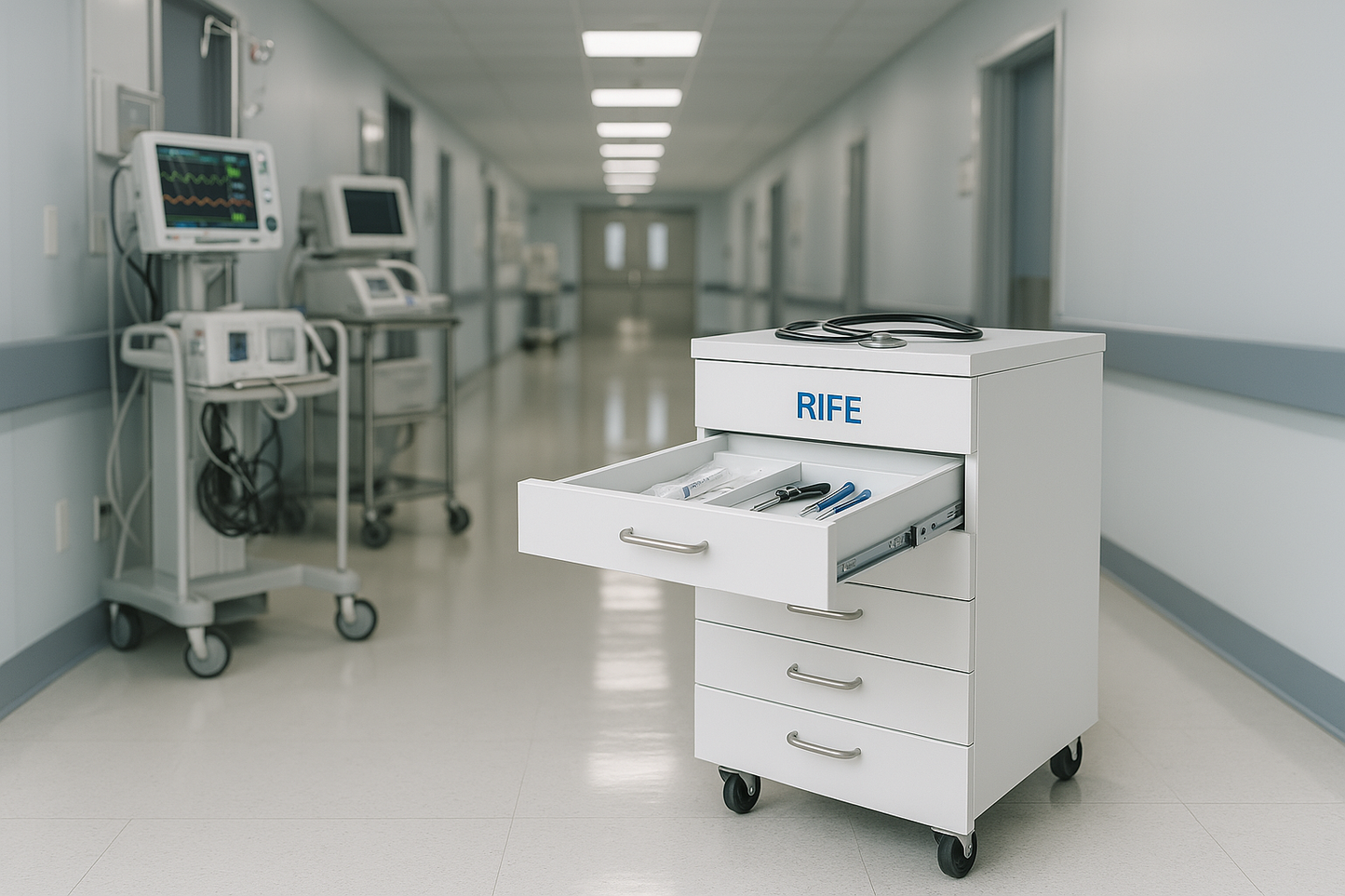 Dental Cabinet Trolley For Instrument Storage Surgery with 5 Drawers
