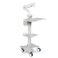 Sit Stand Medical Workstation with Gas Spring Arm and Keyboard Tray, Optional CPU Holder, Printer Shelf & Basket, White (MCTGW)