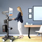 Sit Stand Medical Workstation with Gas Spring Arm and Keyboard Tray, Optional CPU Holder, Printer Shelf & Basket, Black (MCTGB) - Rife Medical Furniture