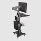Sit Stand Medical Workstation with Gas Spring Arm and Keyboard Tray, Optional CPU Holder, Printer Shelf & Basket, Black (MCTGB) - Rife Medical Furniture