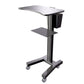 Sit Stand Medical Laptop Cart with Height Adjustments, Optional CPU Holder, Printer Shelf & Basket, Black (LPC04B) - Rife Medical Furniture