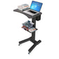 Sit Stand Medical Laptop Cart with Height Adjustments, Optional CPU Holder, Printer Shelf & Basket, Black (LPC04B) - Rife Medical Furniture