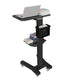 Sit Stand Medical Laptop Cart with Height Adjustments, Optional CPU Holder, Printer Shelf & Basket, Black (LPC04B) - Rife Medical Furniture