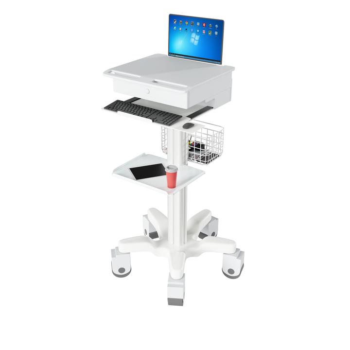 Foot-Pedal Adjustable Laptop Cart