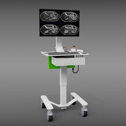 MHS5 Compact Bedside Monitor Cart with Storage Drawer