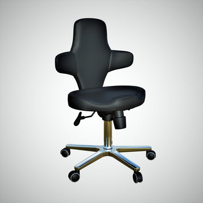 Ergonomic Multi - Purpose Adjustable Sit Stand Office Chair with Tilting Back Rest, Black (OCB) - Rife Medical Furniture