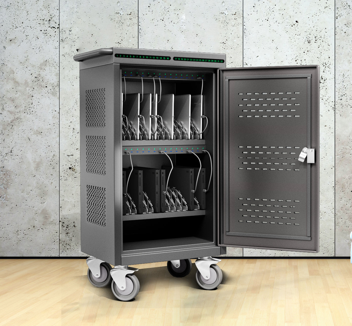 RLAB Series – Economical Charging Carts for Hospitals & Schools (RLAB40 / RLAB30 / RLAB32)