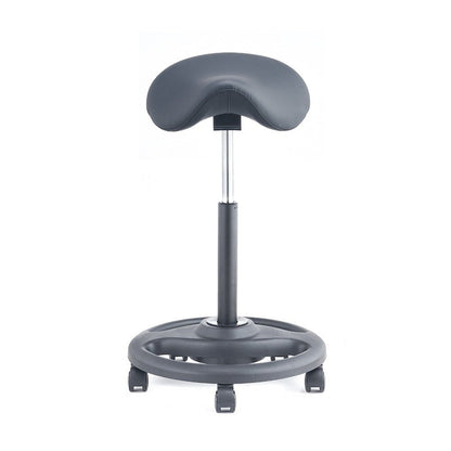 Ergonomic Height Adjustable Gas Lift Saddle Stool with Cushion Seat, Tilting Adjustable & Five Star Base, Black (RS28) - Rife Medical Furniture