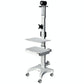 Single Monitor Medical Cart With Lockable Wheels and Camera Shelf For Telemedicine, White (HSC08) - Rife Medical Furniture