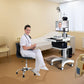 Single Monitor Medical Cart With Lockable Wheels and Camera Shelf For Telemedicine, White (HSC08)