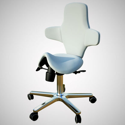 Saddle Sit Stand Office Chair Model With tilting Back Rest, 260mm Gas Lift White, (RSB) - Rife Medical Furniture