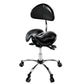 Ergonomic Adjustable Rolling Active Chair with Back Rest Support, Saddle Seat and Angle Adjustment, Black (R400)