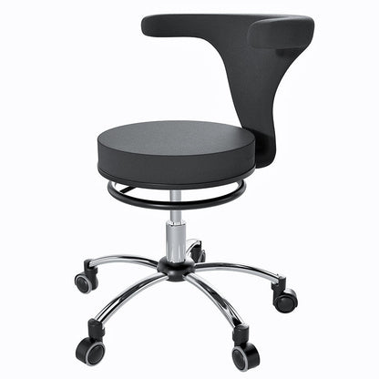 Ergonomic Adjustable Chair With Round Bar Mechanism, Saddle Seat and 360 Degree Angle Adjustment, Black (R103) - Rife Medical Furniture