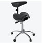 Ergonomic Saddle Stool with Back Support, Saddle Seat and Angle Adjustment, Black (R801)