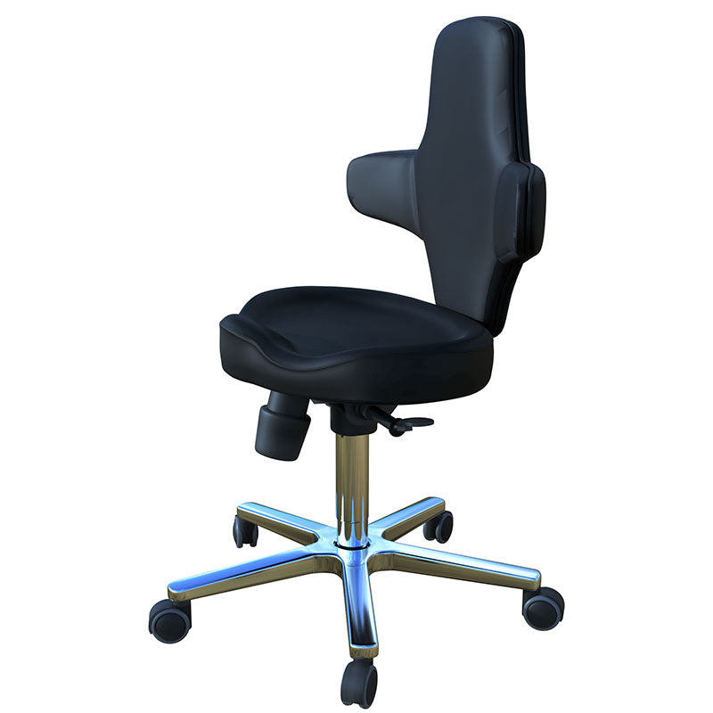 Ergonomic Multi-Purpose Adjustable Sit Stand Office Chair with Tilting Back Rest and Wheels, Black