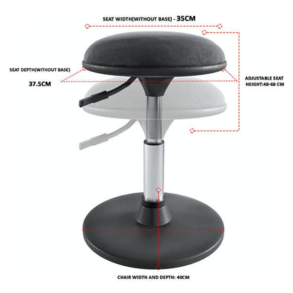 Ergonomic Height Adjustable Round Stool with Comfortable Seat, Work Stool Home Office Stool, Black (R804) - Rife Medical Furniture