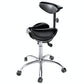 Ergonomic Saddle Stool with Back Support, Saddle Seat and Angle Adjustment, Black (R801)