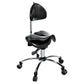 Ergonomic Adjustable Rolling Active Chair with Back Rest Support, Saddle Seat and Angle Adjustment, Black (R400)