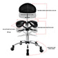 Ergonomic Adjustable Rolling Active Chair with Back Rest Support, Saddle Seat and Angle Adjustment, Black (R400)