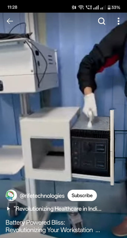 Computer Mobile Workstation Cart (MCT09 - BP) with battery power - Rife Medical Furniture