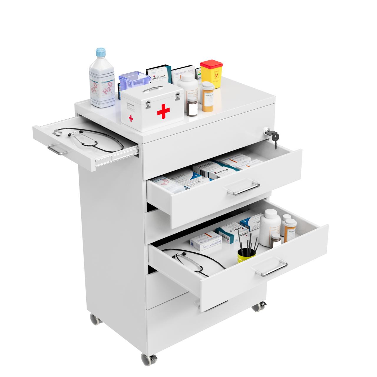 Dental Cabinet Trolley For Instrument Storage Surgery with 5 Drawers