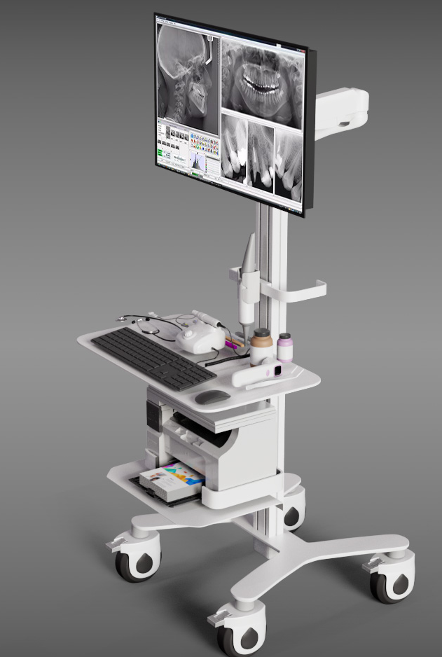 HSM-9 height-adjustable EMR EHR cart