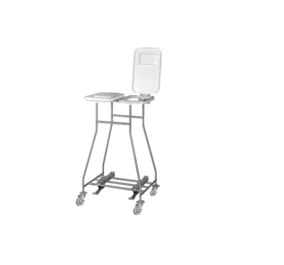 Pedal-Operated Dual-Bag Linen Trolley
