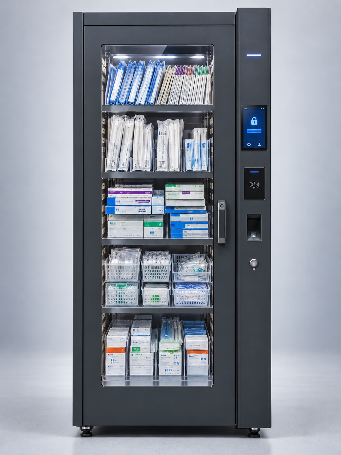 RMM-M concept smart medical mixed inventory cabinet with shelves trays and baskets