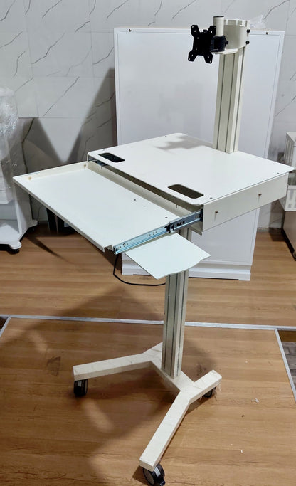 Versatile Mobile Workstation with Monitor, Keyboard, and Mouse Support - Rife Medical Furniture