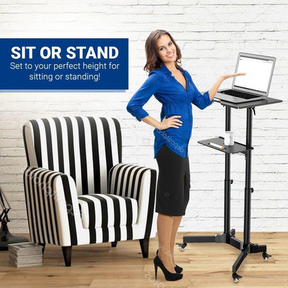 Mobile Laptop Desk Cart Height and Angle Adjustable Tilt Spliting  Laptop Stand Table