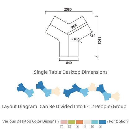 Y-SHAPED FREE COMBINATION TABLE Rf-KP-02007