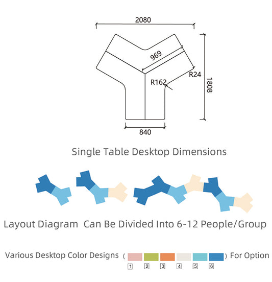 Y-SHAPED FREE COMBINATION TABLE Rf-KP-02007