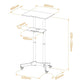 Mobile Laptop Desk Cart Height and Angle Adjustable Tilt Spliting  Laptop Stand Table