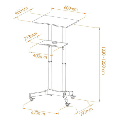 Mobile Laptop Desk Cart Height and Angle Adjustable Tilt Spliting  Laptop Stand Table
