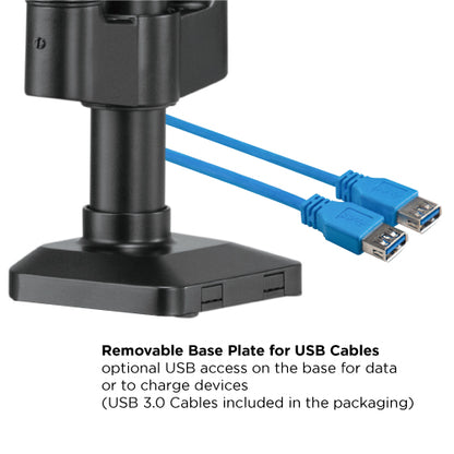 TRIPLE MONITORS POLE MOUNTED PREMIUM ALUMINUM SPRING-ASSISTED MONITOR ARM WITH 3.0 USB CABLES INCLUDED Rf-LDT53-C036UP