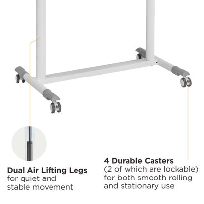 COMPACT MOBILE PNEUMATIC SIT-STAND DESKS WITH ROUND LEGS AND LAP DRAWER Rf-G02-22DR-DB