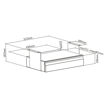 SPACE-SAVING UNDER-DESK DRAWER WITH SHELF Rf-DA02-2