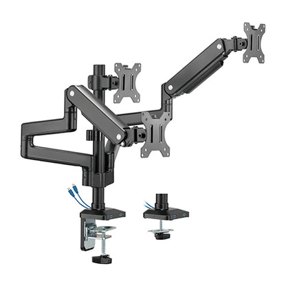 TRIPLE MONITORS POLE MOUNTED PREMIUM ALUMINUM SPRING-ASSISTED MONITOR ARM WITH 3.0 USB CABLES INCLUDED Rf-LDT53-C036UP