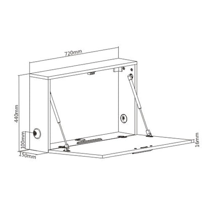WALL-MOUNTED DROP DOWN STORAGE CABINET & DESK Rf-HMF-03