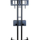 TV Floor Stand on Wheels I Universal Mobile TV Stand with AV Cabinet !Rolling TV Cart for Screens 32 to 65 inches (TMC-E)