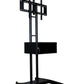 TV Floor Stand on Wheels I Universal Mobile TV Stand with AV Cabinet !Rolling TV Cart for Screens 32 to 65 inches (TMC-E)