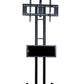 TV Floor Stand on Wheels I Universal Mobile TV Stand with AV Cabinet !Rolling TV Cart for Screens 32 to 65 inches (TMC-E)