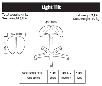 Salli Light Tilt Gas Spring Active Seat Chair Stool (Finland Brand)