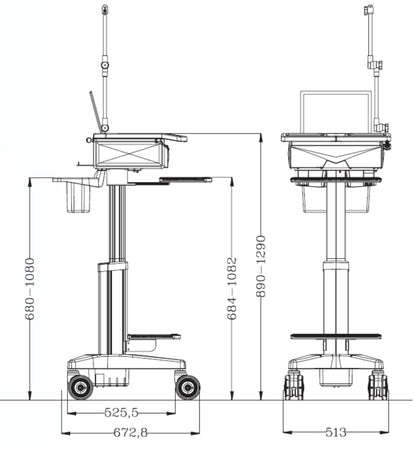 MC-ECG ECG Machine Laptop Cart for Diagnostic Clinics