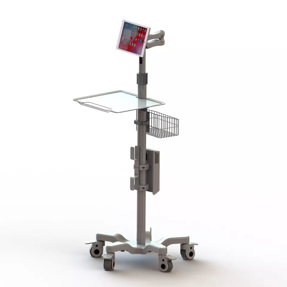 Movable Hospital Tablet Cart Trolley for 9.7 inch /10.2 inch / 12.9inch 360 degrees of adjustment Medical ipad Medical Cart