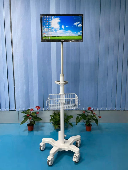 Height Adjustable Patient Monitor Stand Rolling medical  Trolleys  cart