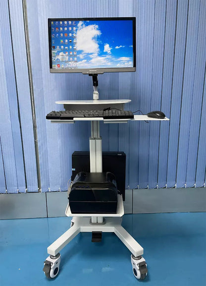 All in one workstation Height Adjustable Mobile Medical computer trolley