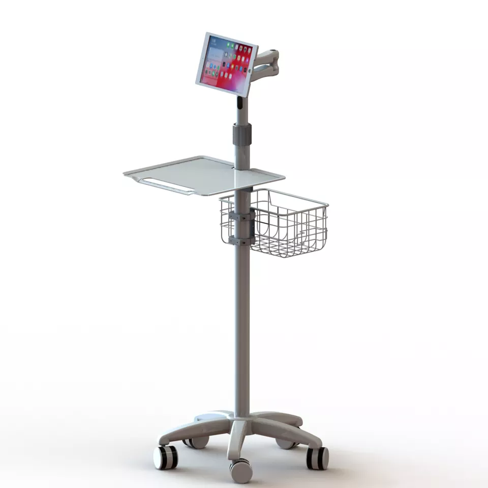 Movable Hospital Tablet Cart Trolley for 9.7 inch /10.2 inch / 12.9inch 360 degrees of adjustment Medical ipad Medical Cart