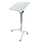 Mobile Standing Laptop Desk Converter Sit Stand Home Office Desk Workstation W/Height Adjustable from 30.3" to 45.9 Inches Folding Desk with Wheels, White (LPT02)