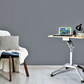 Pneumatic Sit-Stand Mobile Laptop Cart, Height Adjustable Multi-Purpose Rolling Podium Lectern with Wheels Laptop Workstation, Silver